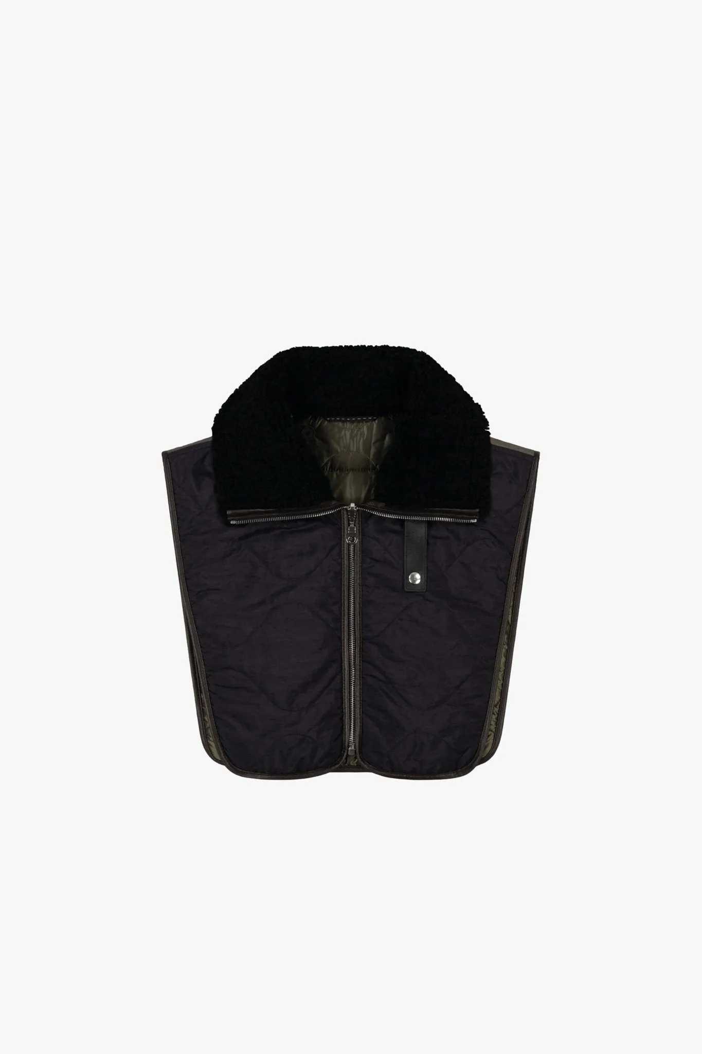 Aviator Zip Collar - Black / Dark Olive