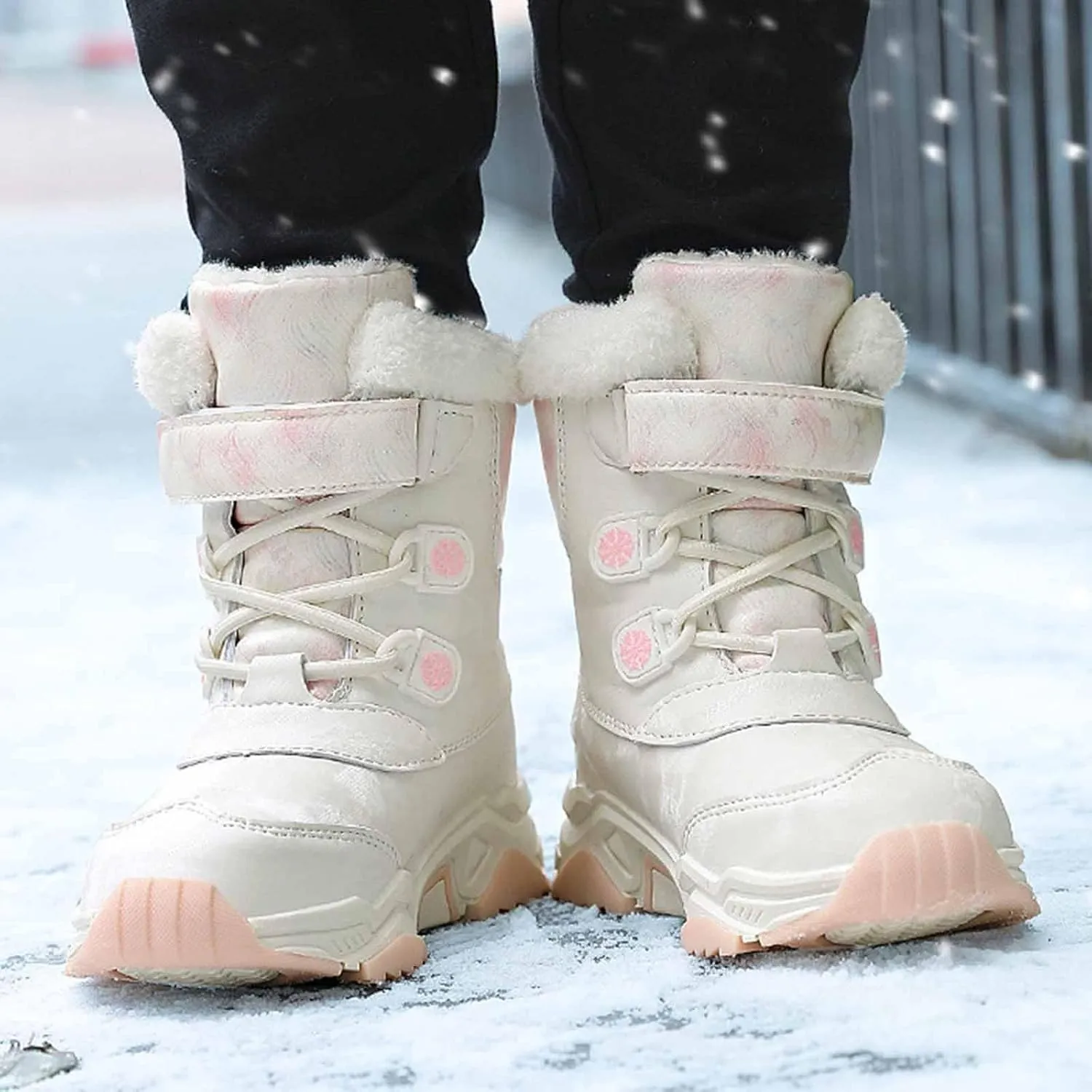 Fashion Big Kids Winter Water Proof Flat Keep Warm Snow Boots Comfortable Mid Boots Shoes Shoes Girls Knee High Boots