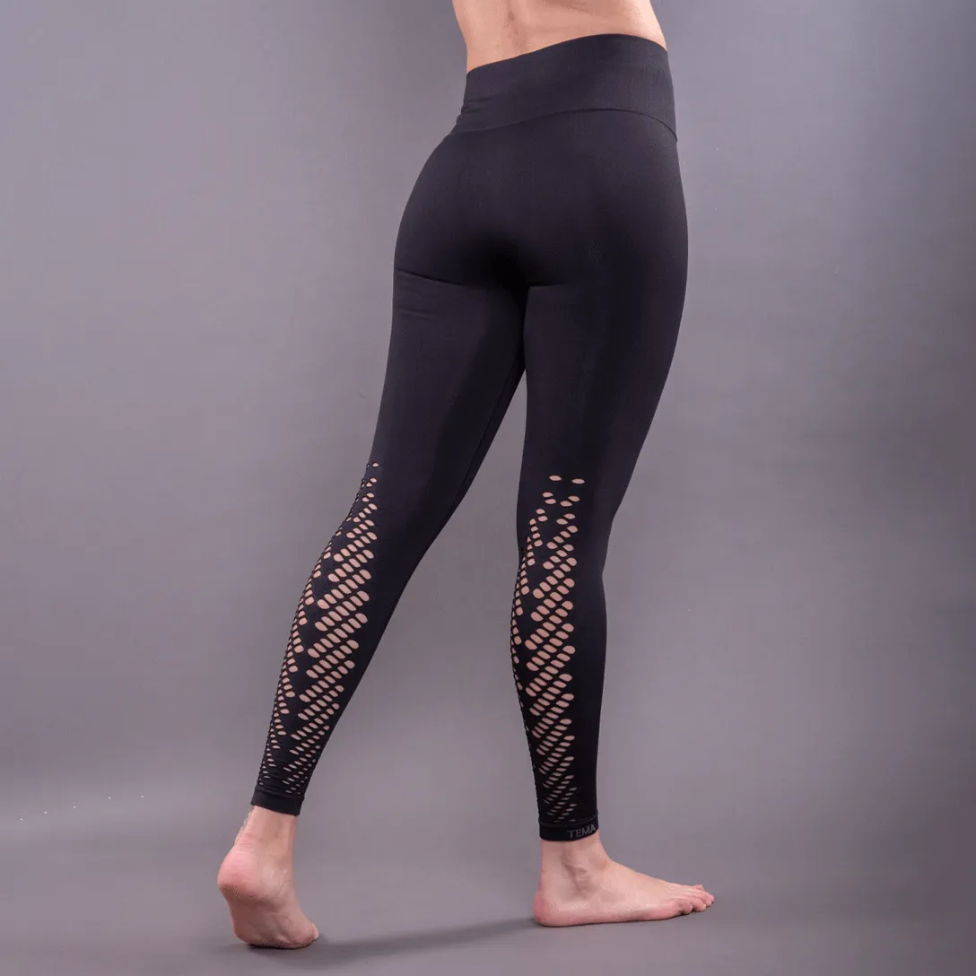 High Waist Compression Seamless Leaf Leggings