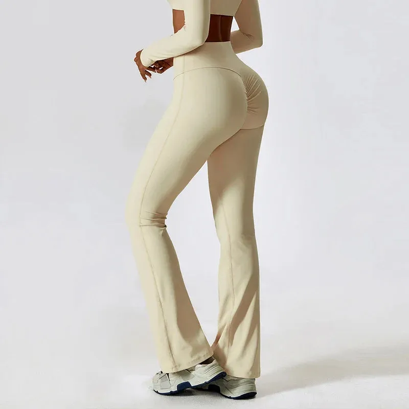 High Waist Push Up Flared Pants Dancing Fitness Tights