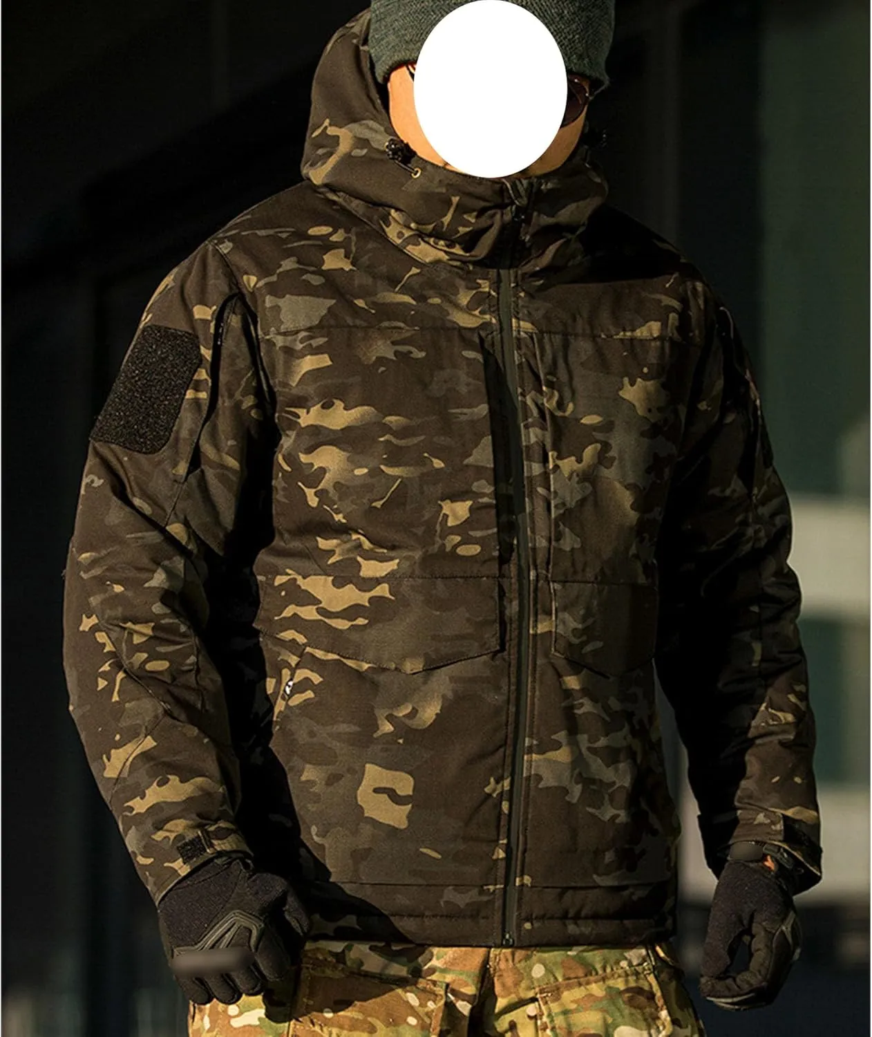 Men's Outdoor Camo Military Jackets Windproof Hooded Tactical Jacket Waterproof Hunting Combat Army Padded Coat