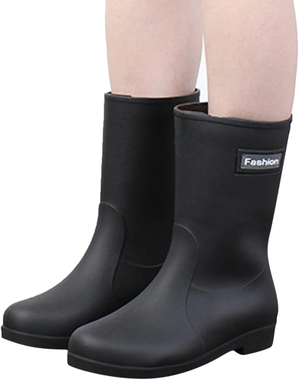 Men's Rubber Rain Boots Waterproof Non Slip Mid Calf Boots for Garden Fishing Outdoor Mens Winter Boots