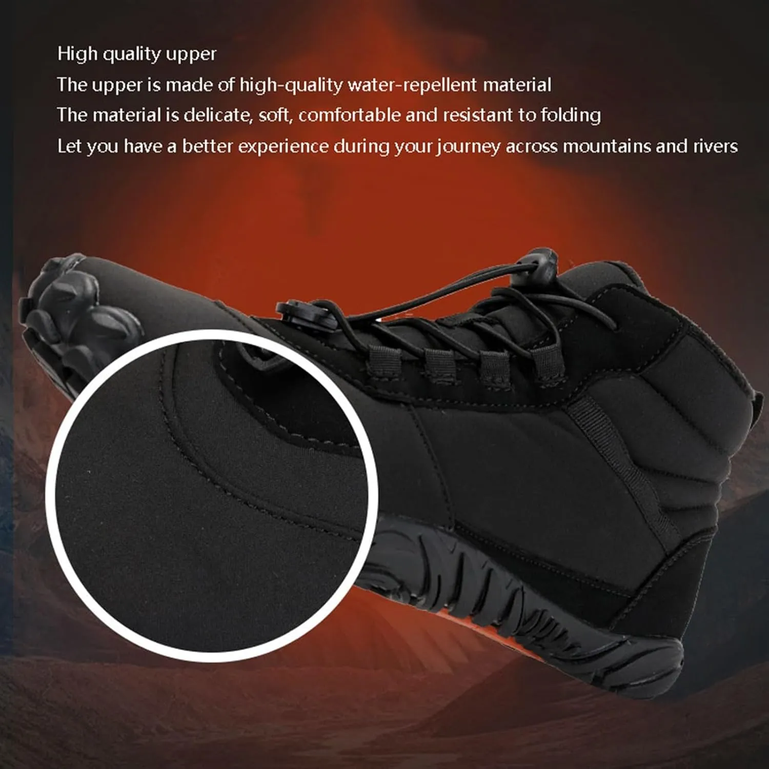 Outdoor Mens Winter Snow Boots, Mens Waterproof Warm Fur Lined Winter Wide Snow Boots, Cold Weather Warm Anti-Slip Ankle Boots, for Indoor Cold Weather, Working Camping