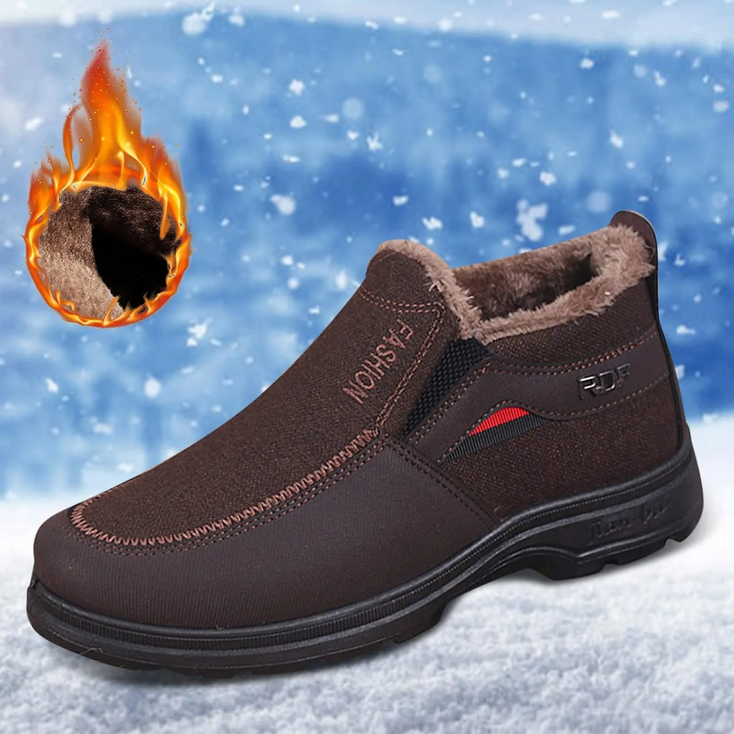 Women Boots Winter Black Short Slip On Boots Ladies Snow Boots for Women Winter Warm Fur Lined Womens Fur Lined Slip On Boot Cowboy Boots for Women Men Winter Booties