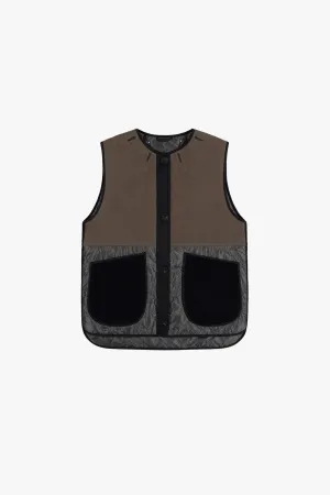 Wool Quilt Patchwork Liner - Dark Olive & Navy / Anthracite