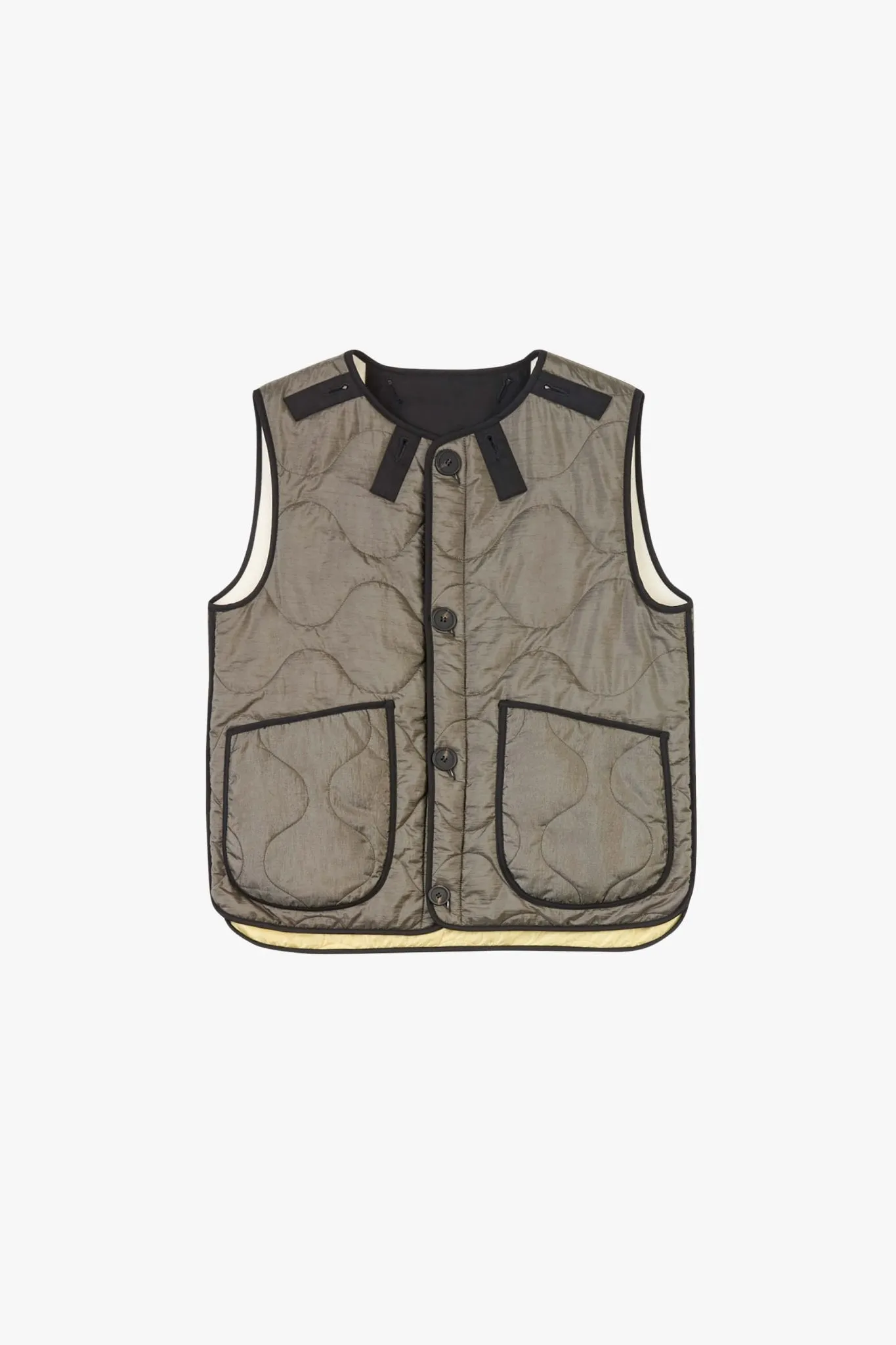 Wool Quilt Patchwork Liner - Olive & Ivory / Dark Olive